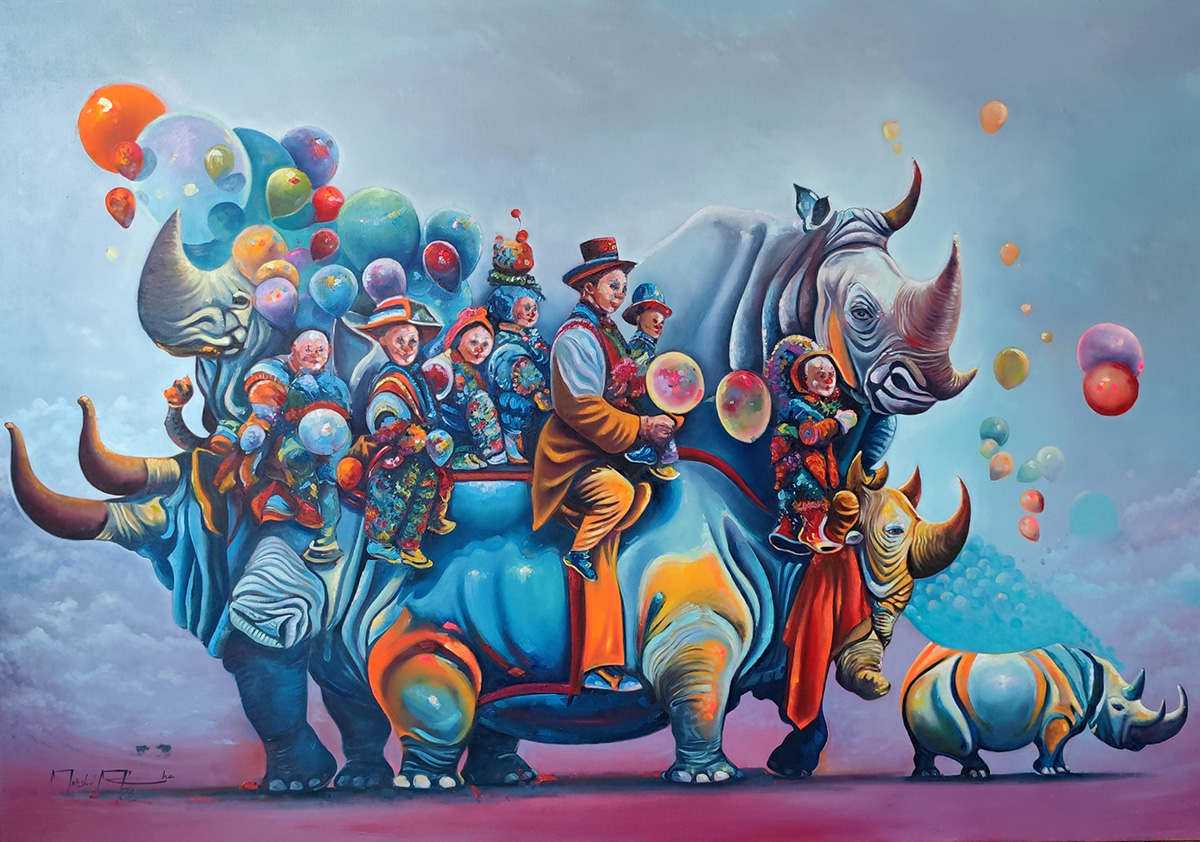 Marco, oil on canvas, 2024 — Mahshid Moochani