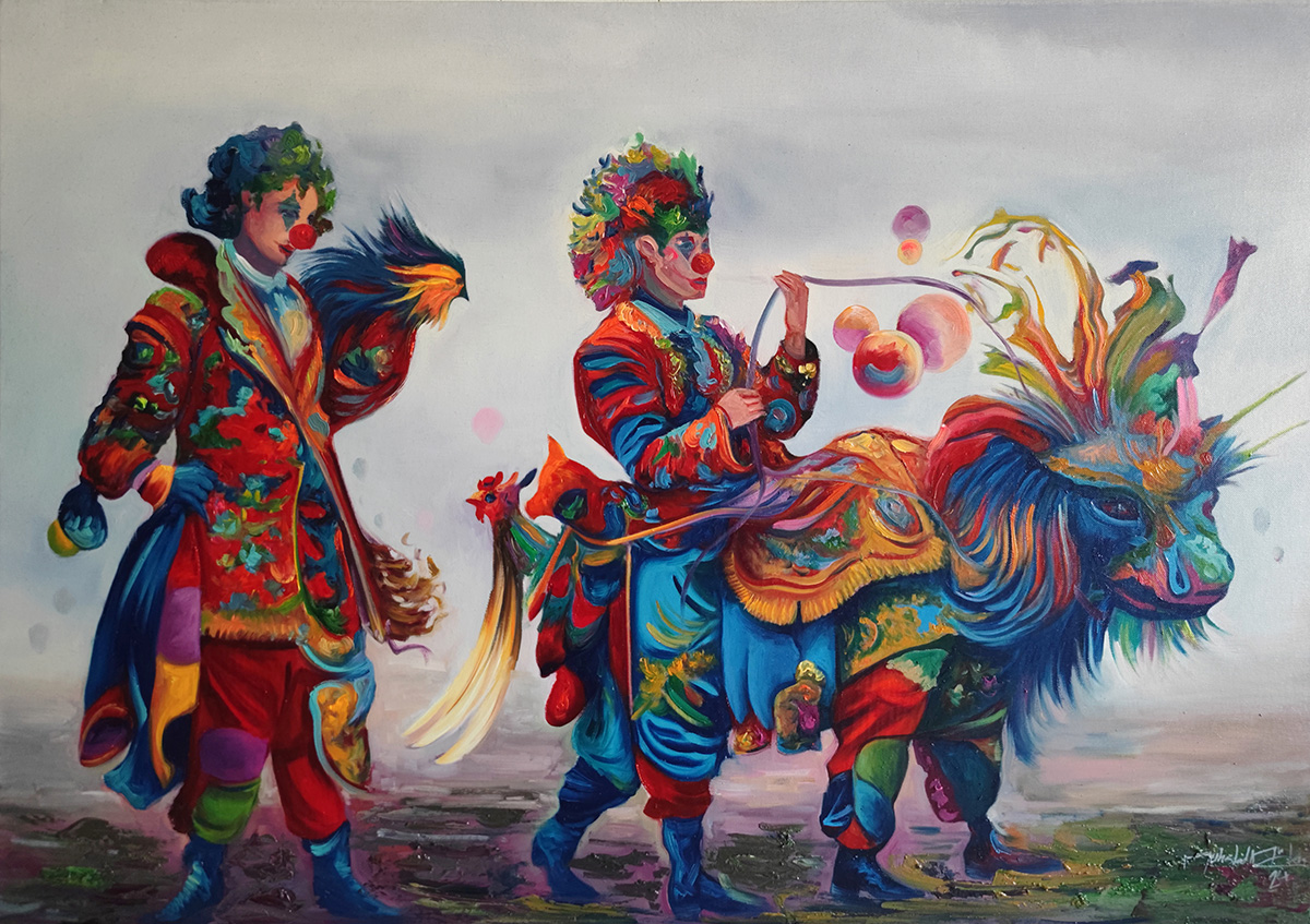 Glowing Horizon, oil on canvas, 2024 — Mahshid Moochani
