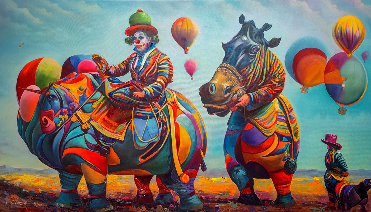 Golden Whimsy, oil on canvas, 2024 — Mahshid Moochani