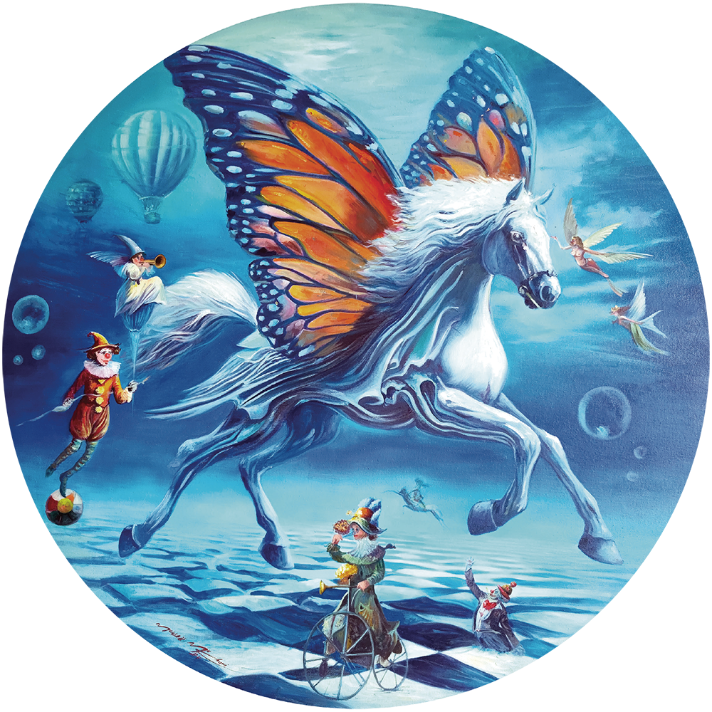 Wings of Imagination paintings by Mahshid Moochani