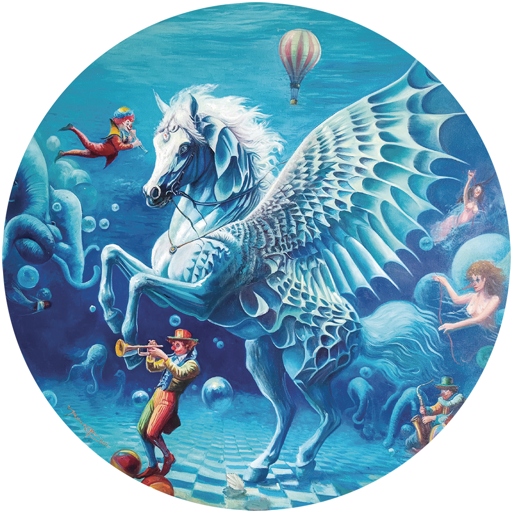 Artemis’ Gallop, oil on canvas, 2024 — Mahshid Moochani