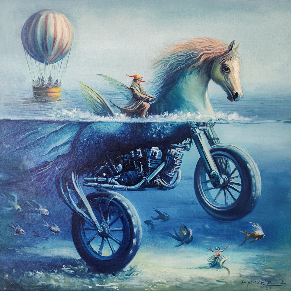 Zeus’ Shadow, oil on canvas, 2024 — Mahshid Moochani