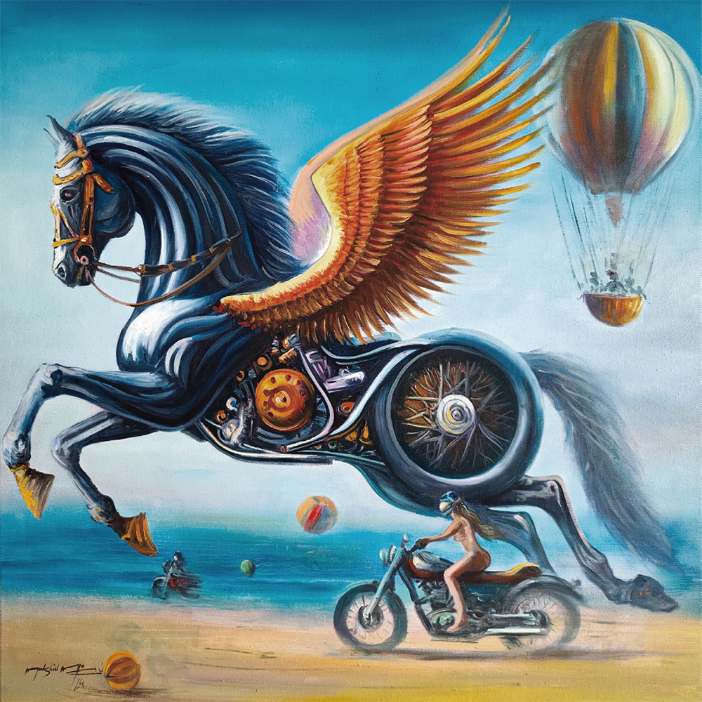 Apollo’s Symphony, oil on canvas, 2024 — Mahshid Moochani
