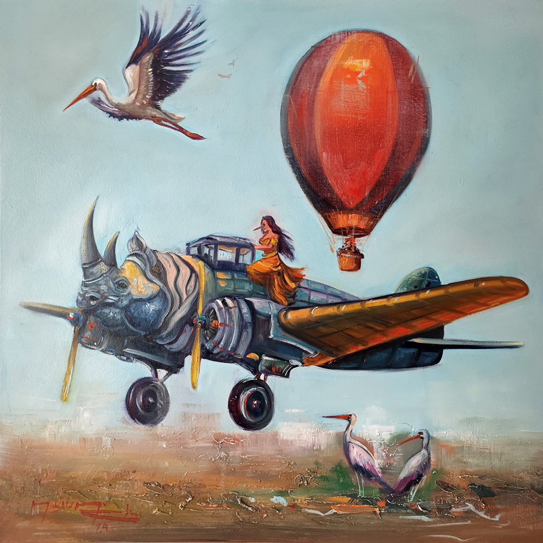 Echo of Eternity, oil on canvas, 2024 — Mahshid Moochani