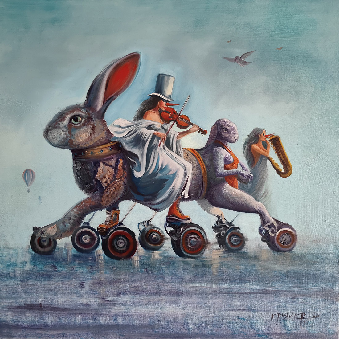 Resonance of Truth, oil on canvas, 2024 — Mahshid Moochani