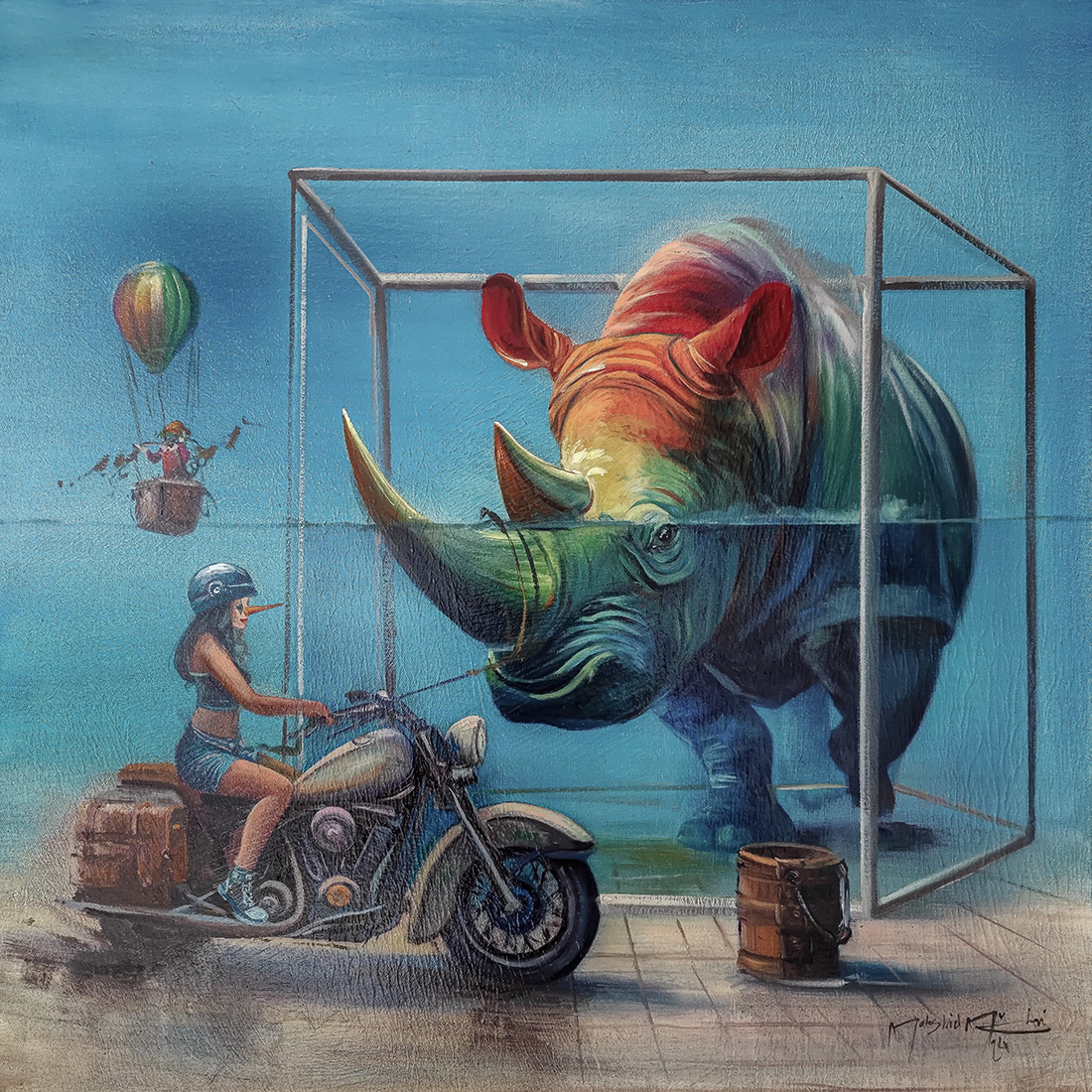 Movement of Truth, oil on canvas, 2024 — Mahshid Moochani
