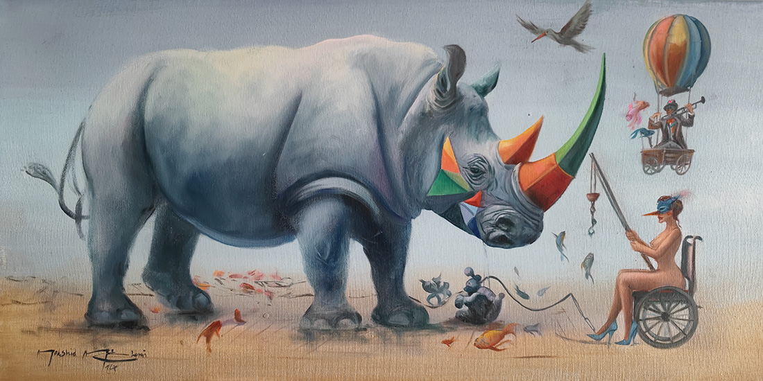 Reflections of the Unknown, oil on canvas, 2024 — Mahshid Moochani