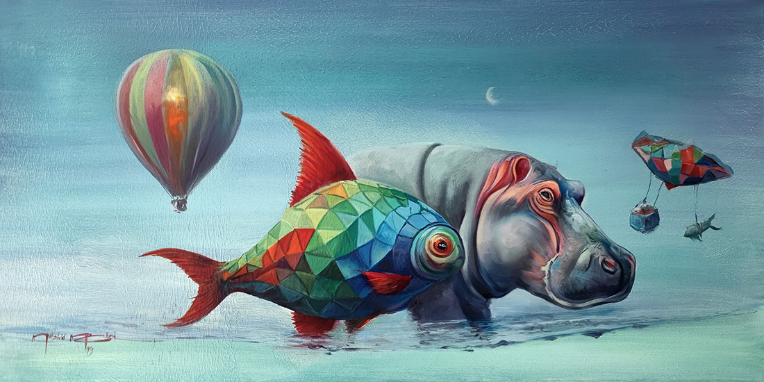 Whisper of Stars, oil on canvas, 2024 — Mahshid Moochani