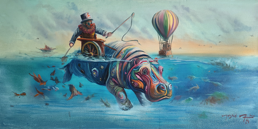 Fragments of Eternity, oil on canvas, 2024 — Mahshid Moochani
