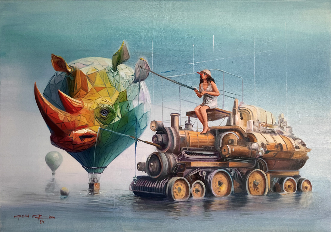 Labyrinth of Imagination paintings by Mahshid Moochani