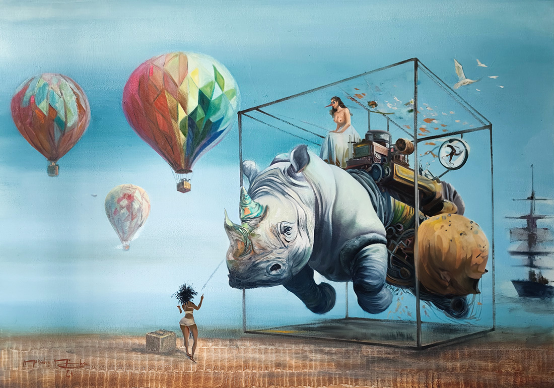 Threads of Infinity, oil on canvas, 2024 — Mahshid Moochani