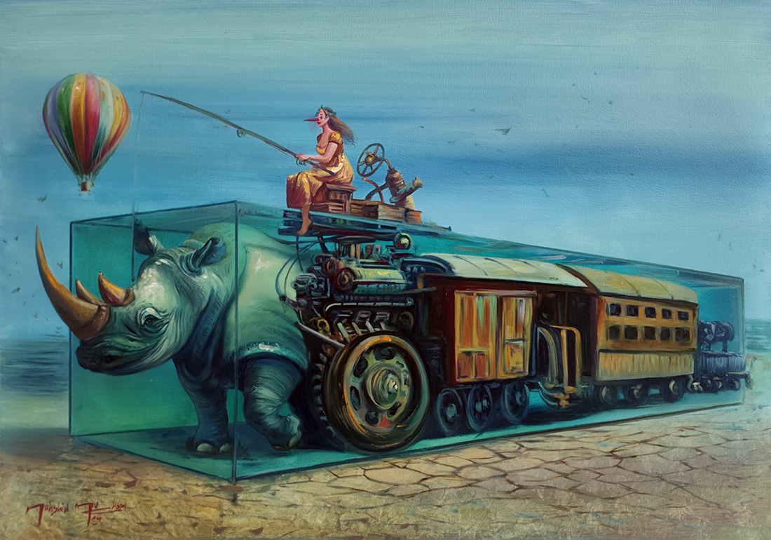 Journey of Rhythm, oil on canvas, 2024 — Mahshid Moochani