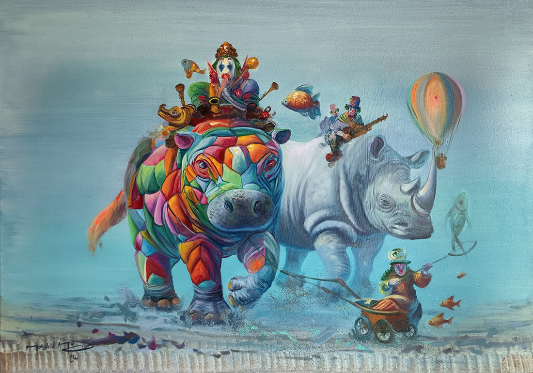 The Magic of Rhythm, oil on canvas, 2024 — Mahshid Moochani