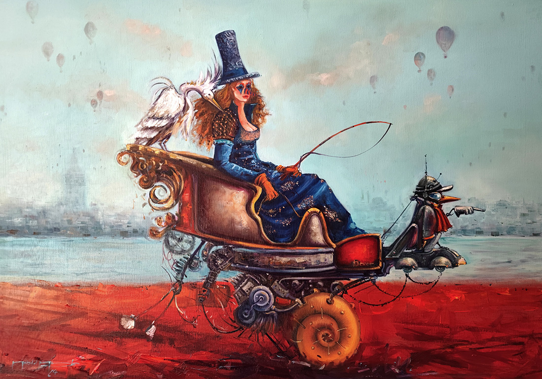 The King’s Companion, oil on canvas, 2024 — Mahshid Moochani