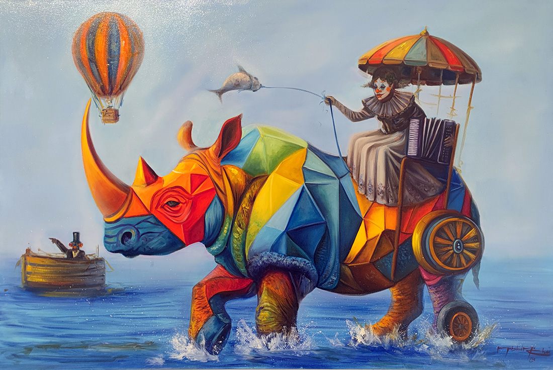 Harmony of the Unseen, oil on canvas, 2024 — Mahshid Moochani