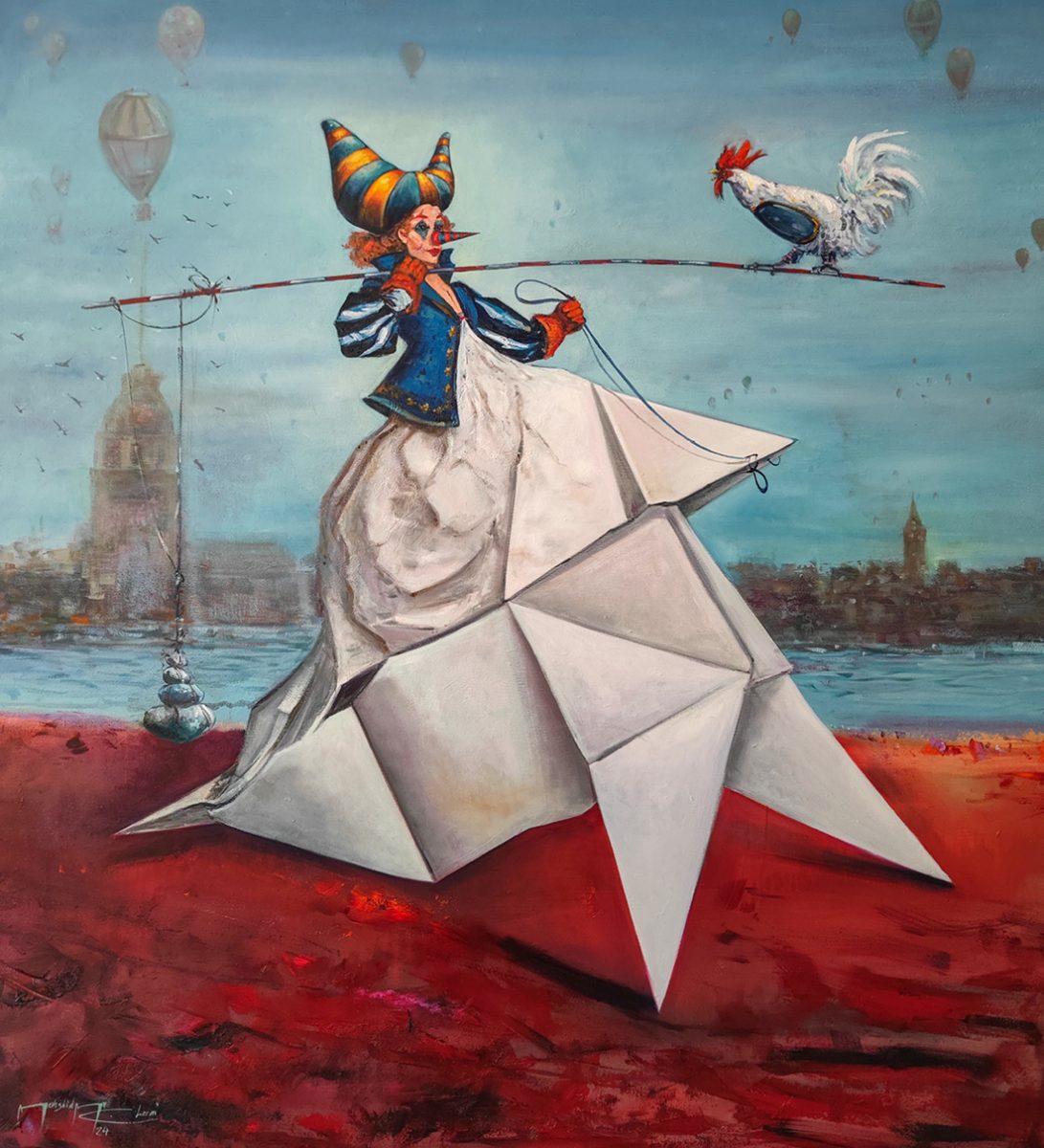 Jandark, oil on canvas, 2024 — Mahshid Moochani