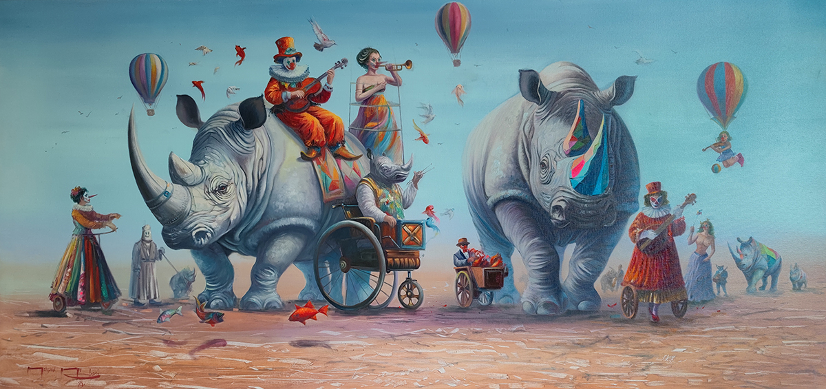 Fragments of Lost Time, oil on canvas, 2024 — Mahshid Moochani