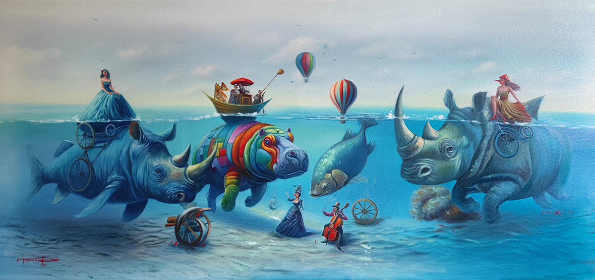 Echoes of Yesterday, oil on canvas, 2024 — Mahshid Moochani