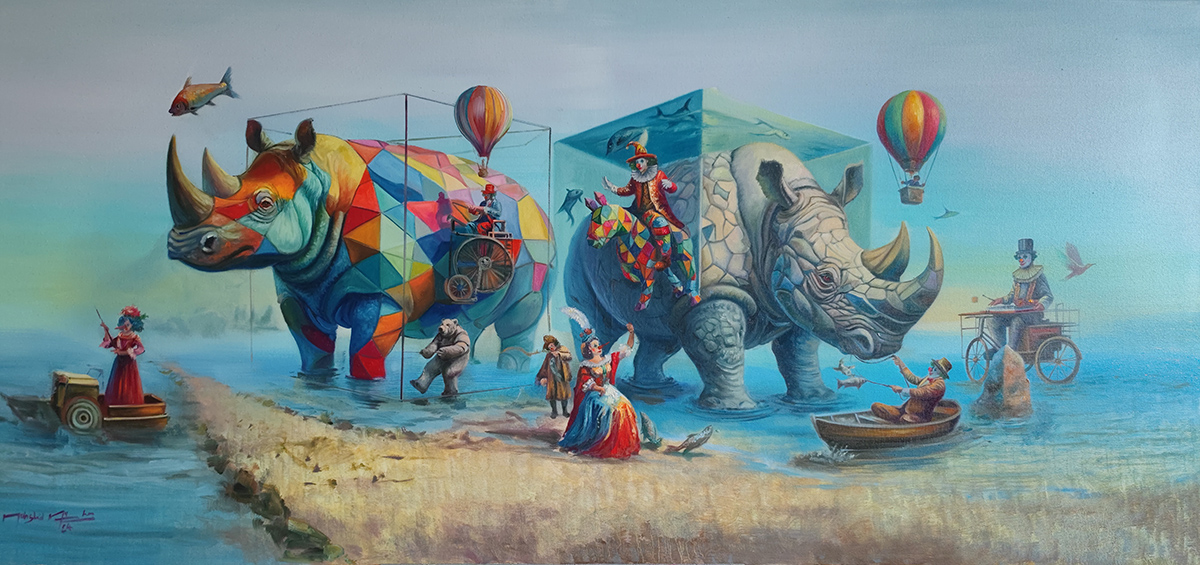Tides of the Subconscious, oil on canvas, 2024 — Mahshid Moochani