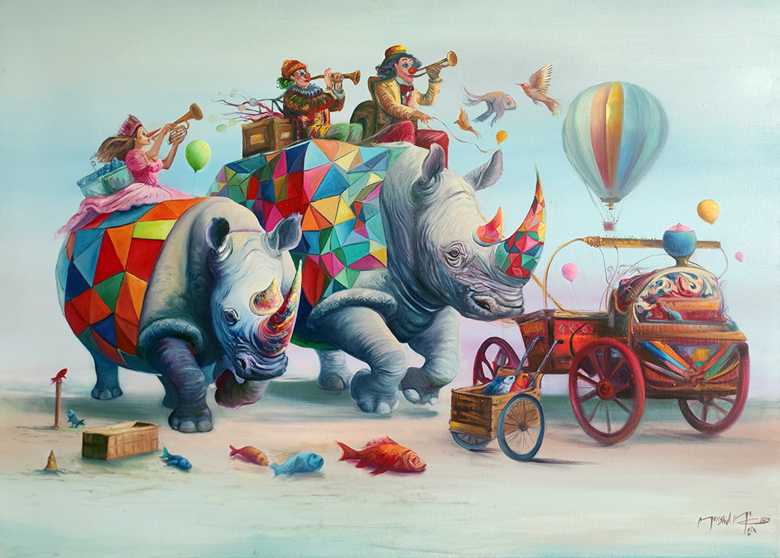 Echoes of the Unseen, oil on canvas, 2024 — Mahshid Moochani