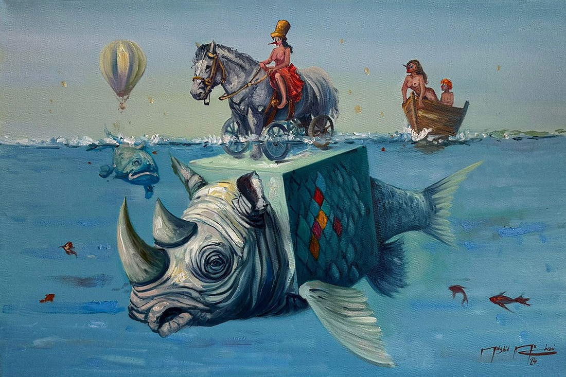 An Interwoven Dream, oil on canvas, 2024 — Mahshid Moochani