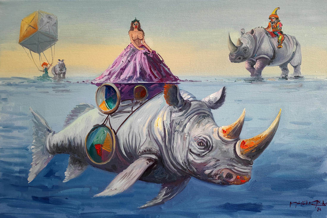The Show of Sea and Sky, oil on canvas, 2024 — Mahshid Moochani